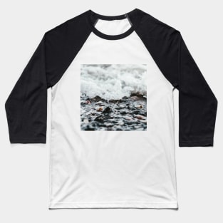 SCENERY 68 - Clear White Sea Water Wave Rock Beach Baseball T-Shirt